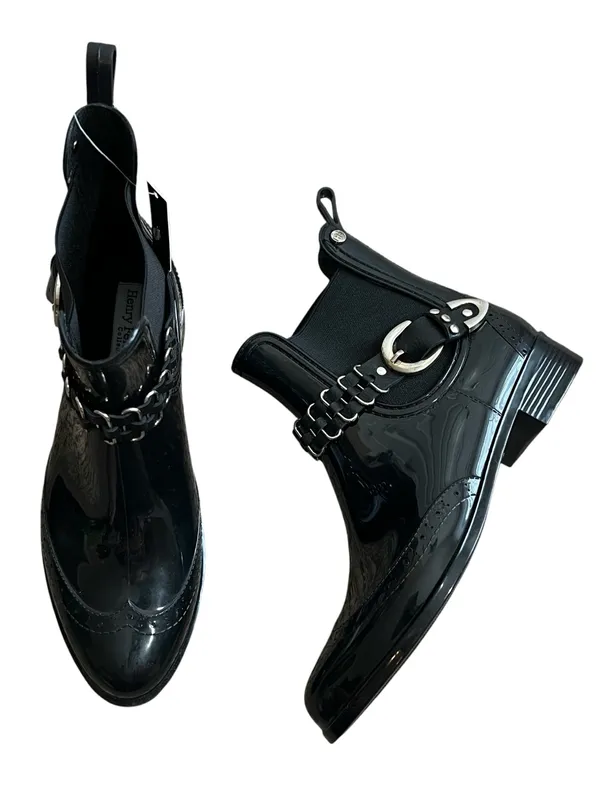 Henry Ferrera Survivor 100 Patent Ankle Rain Boots Western Buckle Wingtip 7 - Image 2