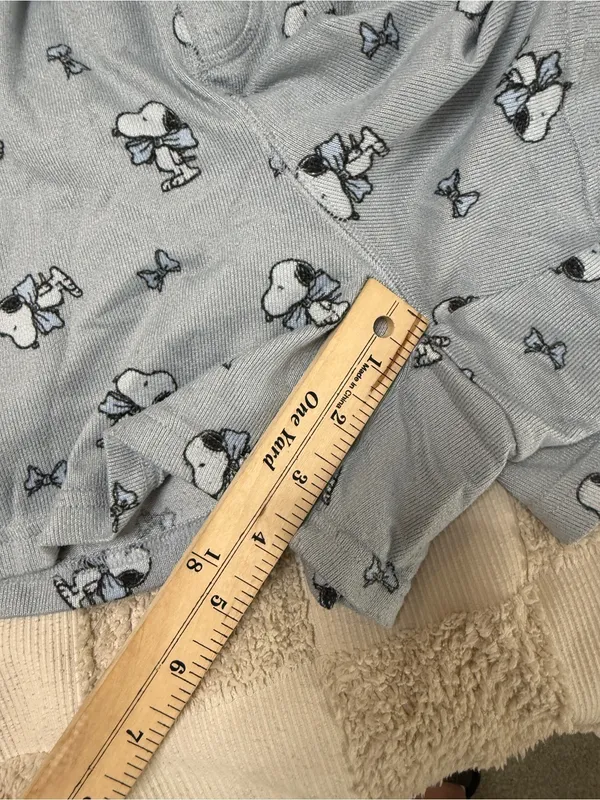 Ae American Eagle Peanuts Bow Plush Pj Pajama Set -‎ Women’s M - Image 3
