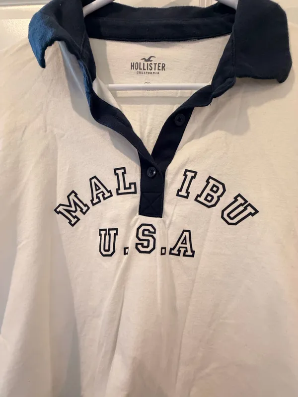 Hollister Co. Malibu White Long Sleeve Crop Top Size Large - Image 3