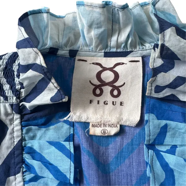 Figue Denissa Patchwork Mini Dress Blue Size XS - Image 5