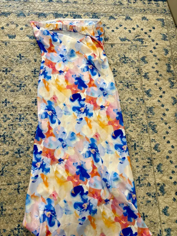 Strapless floral dress Multiple Size M - Image 2