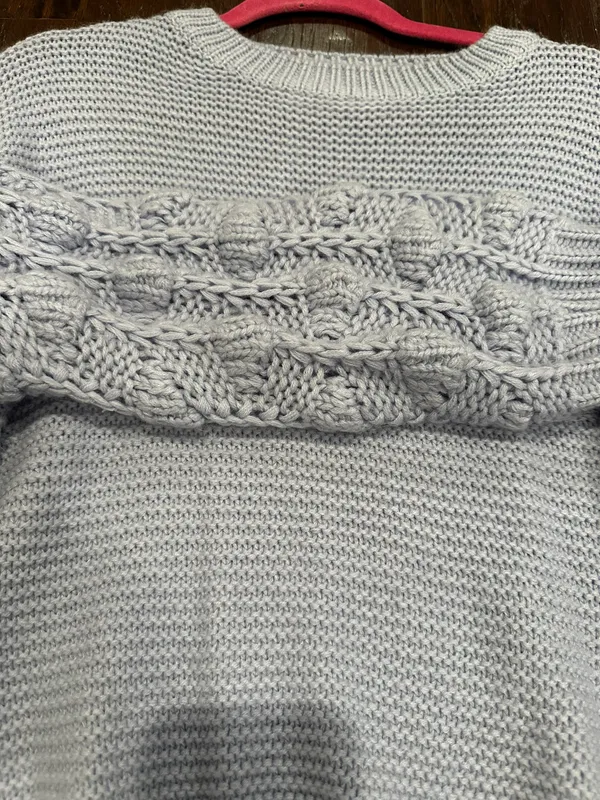 SheIn Lavender Puff Sleeve Sweater - Image 3