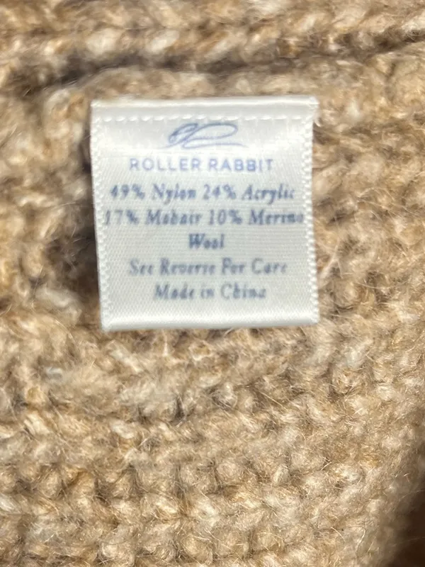 Roller Rabbit wool merino blend bell sleeve sweater in tan brown xs/s women’s - Image 4