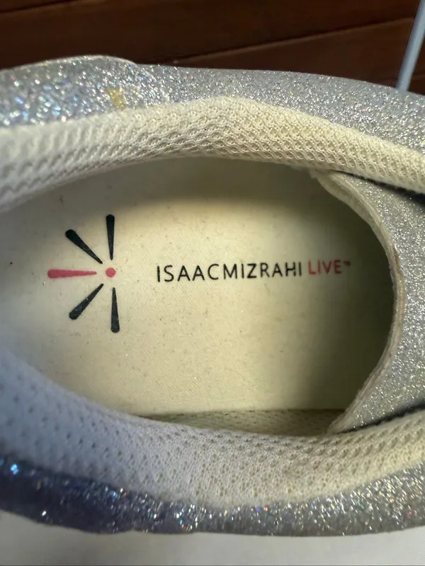 Isaac Mizrahi Live! Silver Glitter Lace-Up Sneakers Womans Sz 7 NWOB - Image 8
