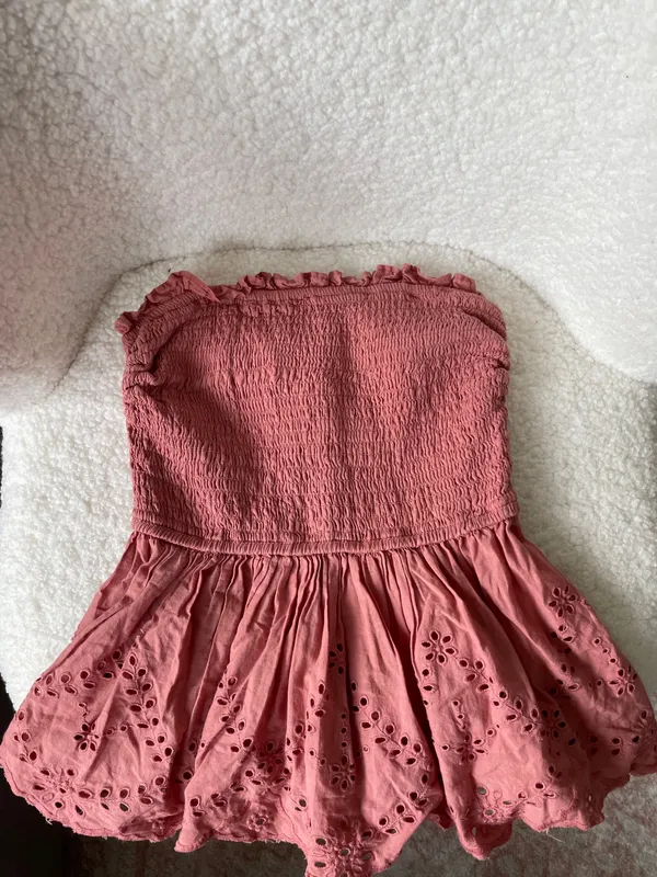 Pink flowy tube top Size XS - Image 2