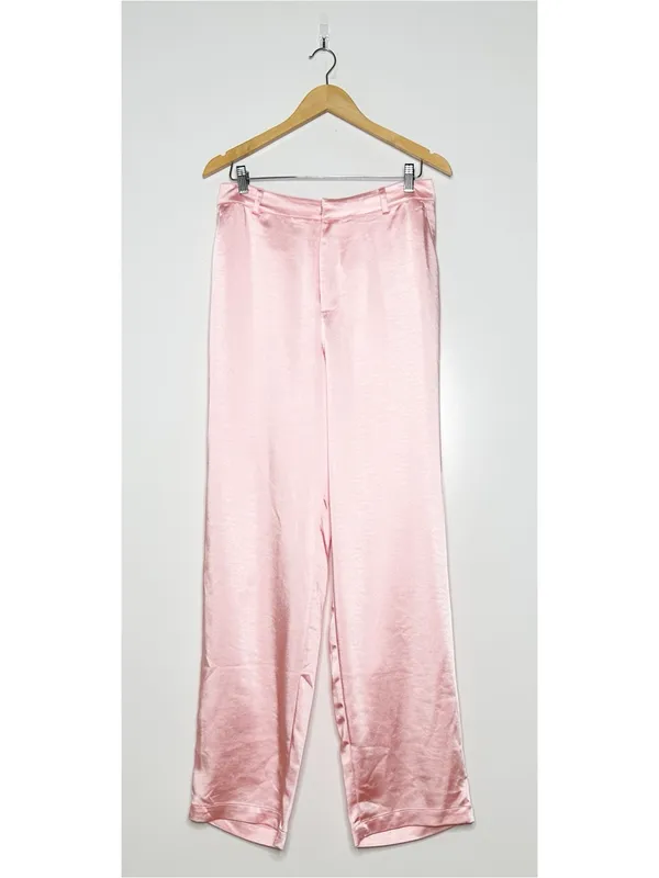Good American Bubble Pink Satin Trousers Dress Pants Size 6/28 - Image 3