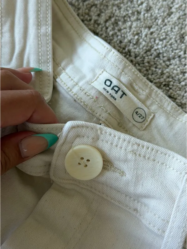 OAT New York Wide Leg Buttons Pants Jeans Straight Khaki Tan Sailor 27 - Image 3