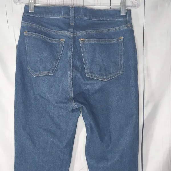 Abercrombie & Fitch Dark Blue The 90's Straight Leg Mid Rise Curve Love Jeans - Image 6