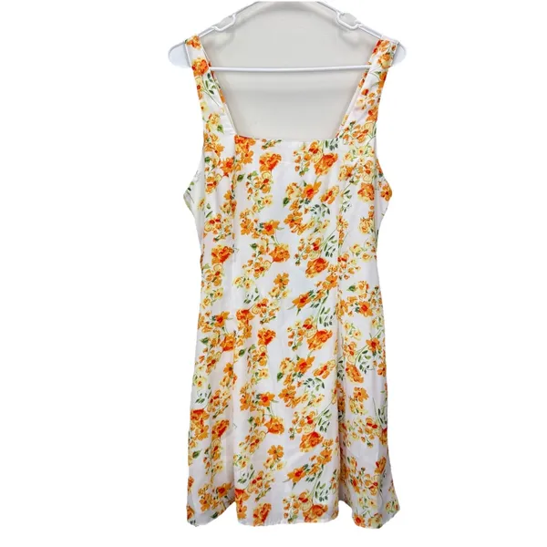 NWT Lulus Yellow Day Date Floral‎ Sleeveless Tie Back Mini Dress Size LARGE - Image 5