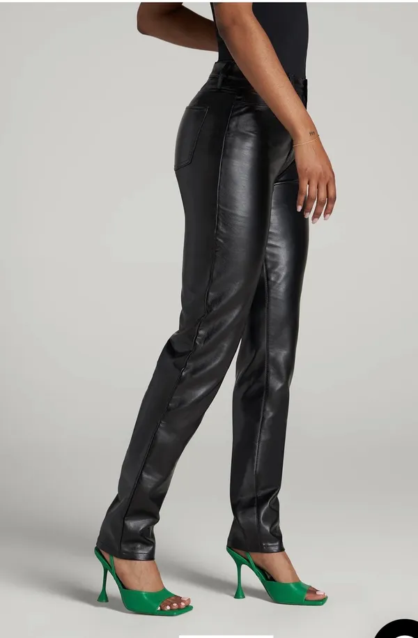 American Tall Leather Pants Black Size 26 - Image 2