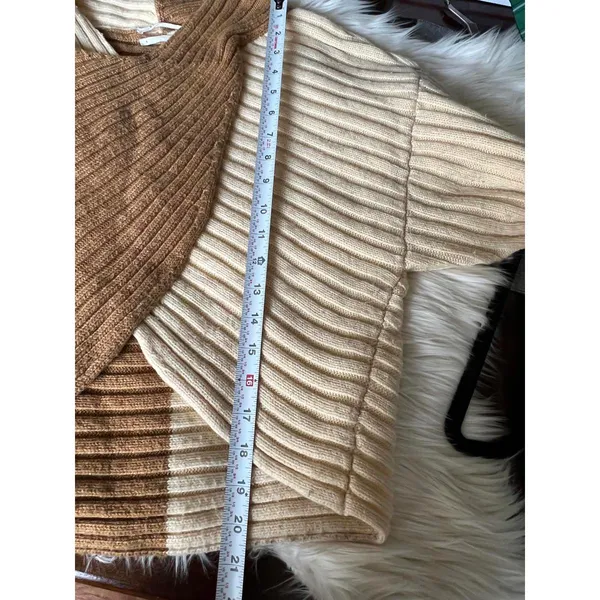 Anthropologie Colorblock Ribbed Knit Sweater Size L - Image 8
