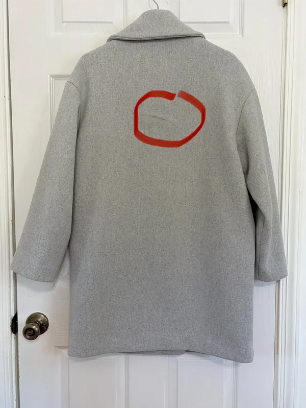 Abercrombie & Fitch Gray Double Breasted Coat S Old Money Quiet Luxury Preppy - Image 3
