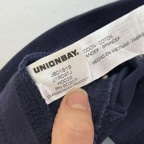 Vintage Y2K Unionbay 100% Cotton Cargo Shorts S Low Rise Navy Utility Gorpcore - Image 12