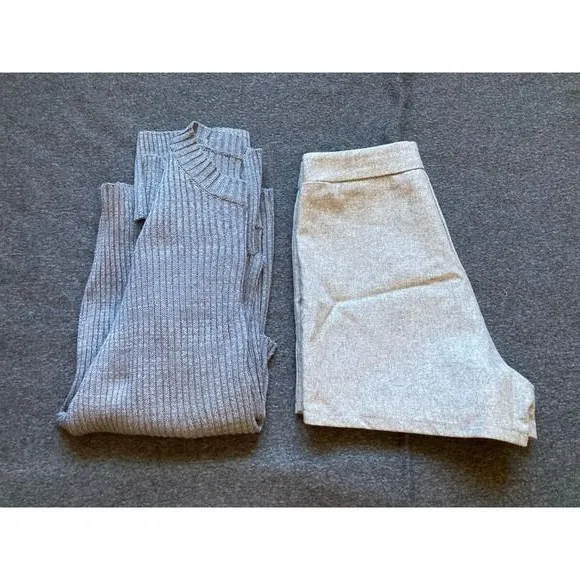 Trendy Gray 2-Piece Knit Set - Oversized Sweater‎ & Mini shorts - XS - Image 4