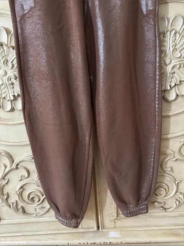 Unbranded Brown Jogger Pants made in Turkey Size 4 - Image 3