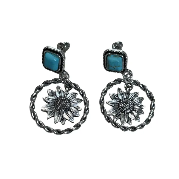 Story by Davinci Earring Set Women OS Turquoise Silver Southwestern Boho 3 Pairs - Image 6