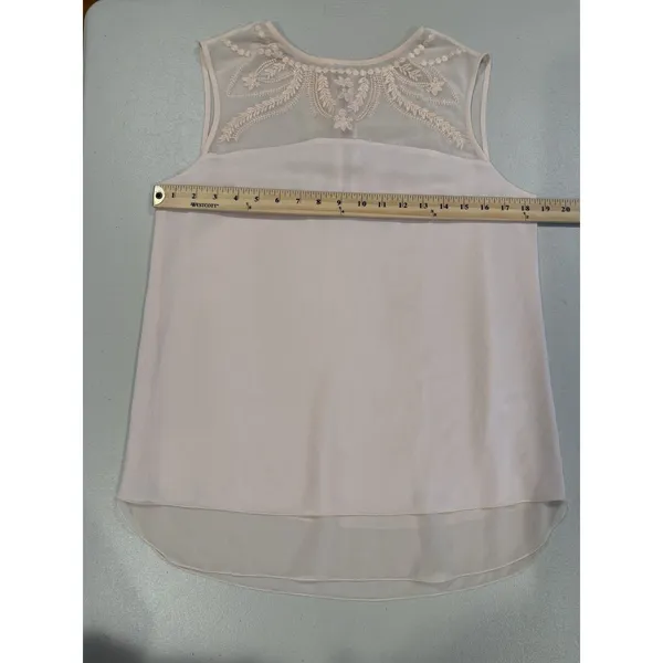 Cooper&Ella Top Womens Medium Light Pink Floral Embroidered Coquette Twee Preppy - Image 5