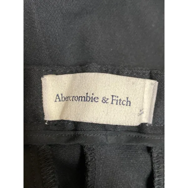 Abercrombie & Fitch Women's Black Mid Rise Straight Leg Trousers Pants Size 29 - Image 3