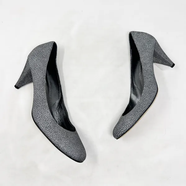 [Jigsaw] London Gray Spotted Print Round Toe Cone Shaped Heels Size 40 US 10 - Image 2
