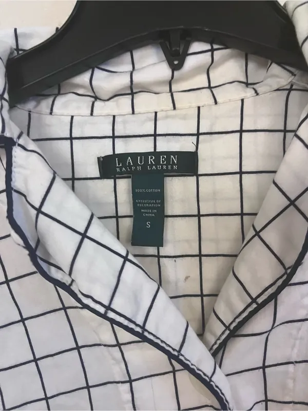 Lauren Ralph Lauren windowpane grid sleepshirt size small - Image 2