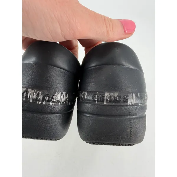 Crocs Neria Clogs Womens Size 7 Black Floral Slip Resistant Work Shoes‎ Comfort - Image 8