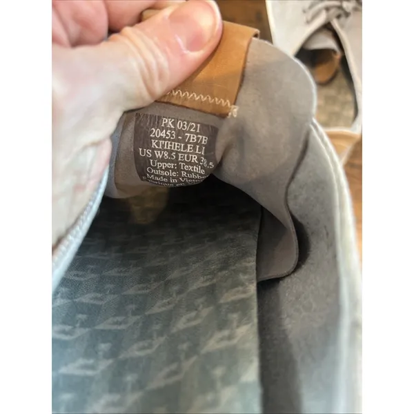 OluKai‎ Ki'ihele Li Womens 9.5 Gray Canvas Sneakers Drop In Heel Sneakers Shoes - Image 7