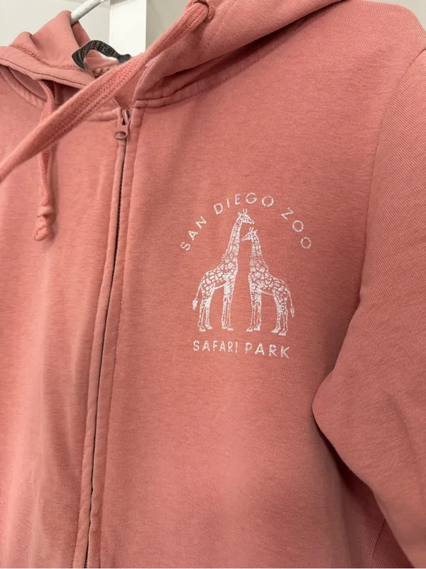 Women Soft pink San Diego Zoo Safari Park zip up hoodie #zoo - Image 2