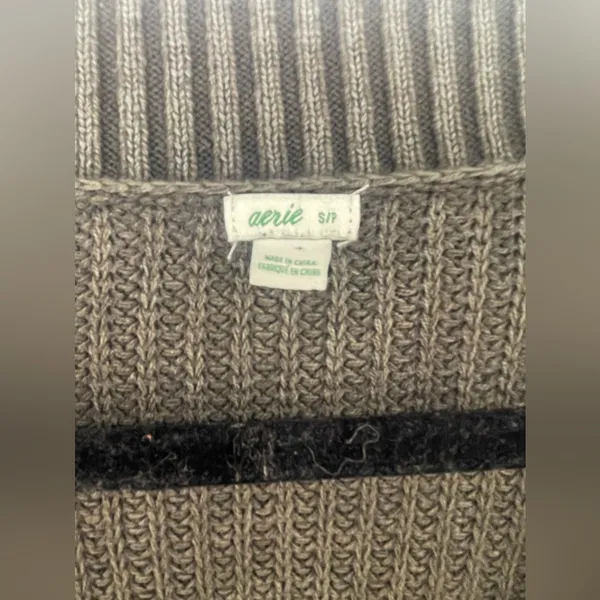Aerie cable knit tunic sweater gray size small - Image 2