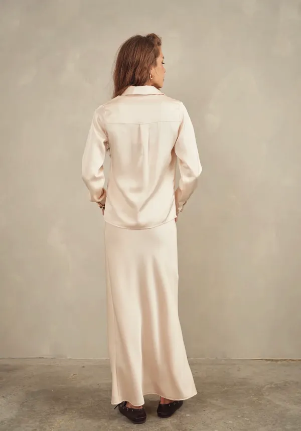 Udel NY Satin Maxi Slip Skirt - Image 3