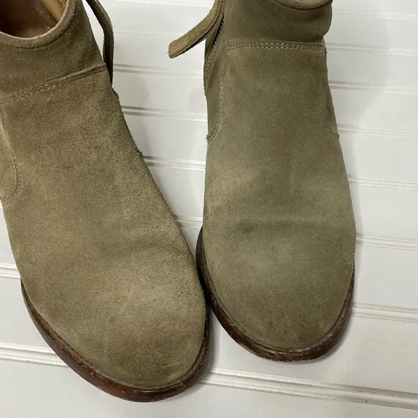 Zadig & Voltaire Molly Khaki Suede Wing Ankle Boots Spain 36 Western Block Heel - Image 10