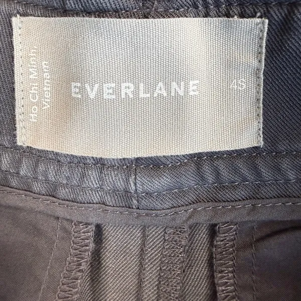 Everlane Wide Leg Pleated Trousers Womens 4S Charcoal Grey High Rise Casual Work - Image 3