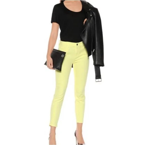 Current/Elliott Stiletto Skinny Jeans women’s 27 ‎ light yellow cropped denim - Image 5
