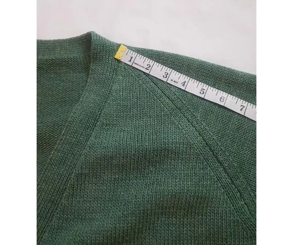 Green Women’s Cardigan Sweater Size Large Button Chunky Knit Grandmacore Spring - Image 11