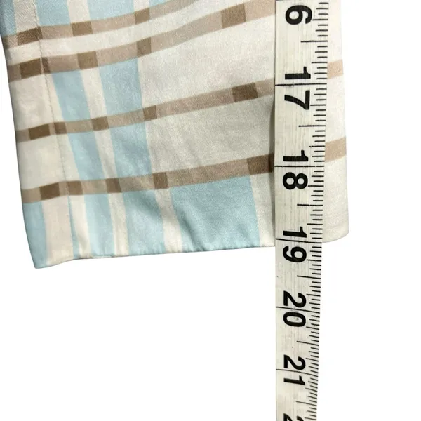 Pendleton Silk Blend Blazer Jacket 4 Blue Tan White Plaid Open Preppy‎ Summer - Image 12