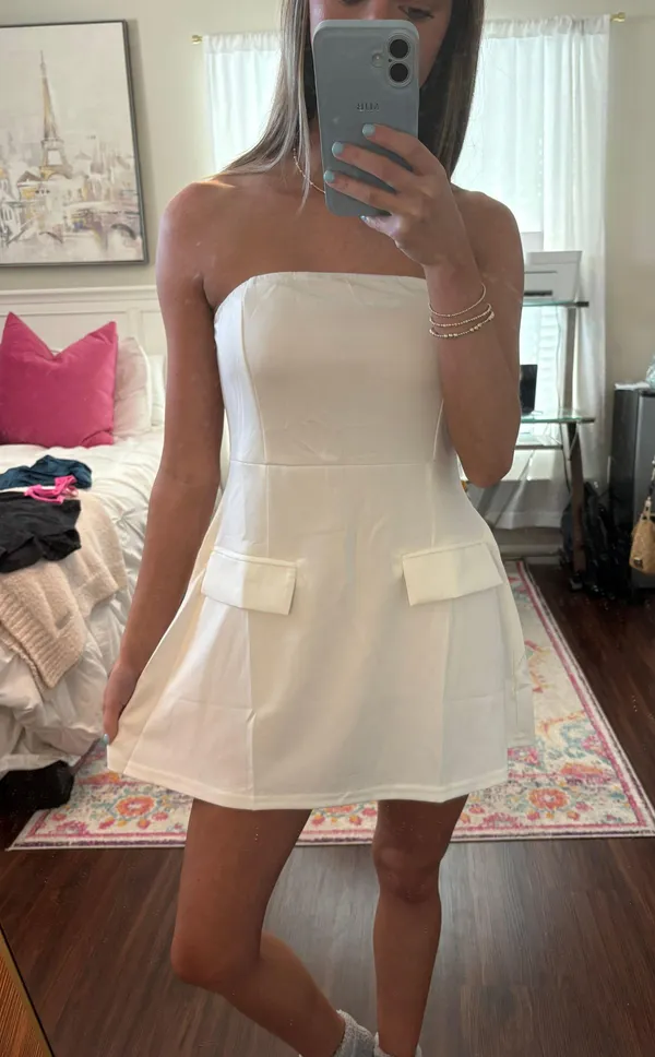 Strapless White Dress - Image 2