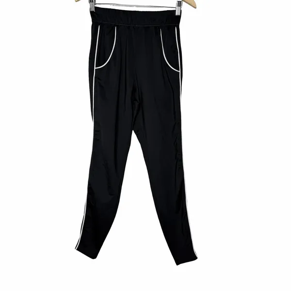 Gymshark Recess Joggers Womens XS Black White Piping Pockets Stretch GLBT5105 - Image 6