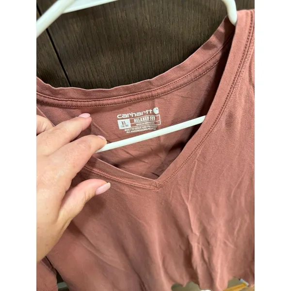 Carhartt Women's TENCEL Series Relaxed Fit Lightweight V-Neck T-Shirt XL - Image 2