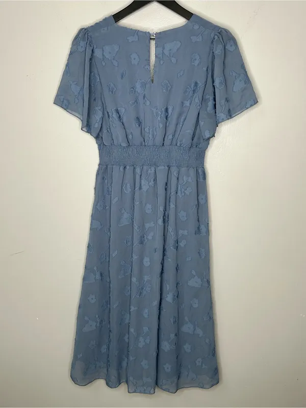 Baltic Born June Blue Smocked Midi Dress Size XL - Image 4