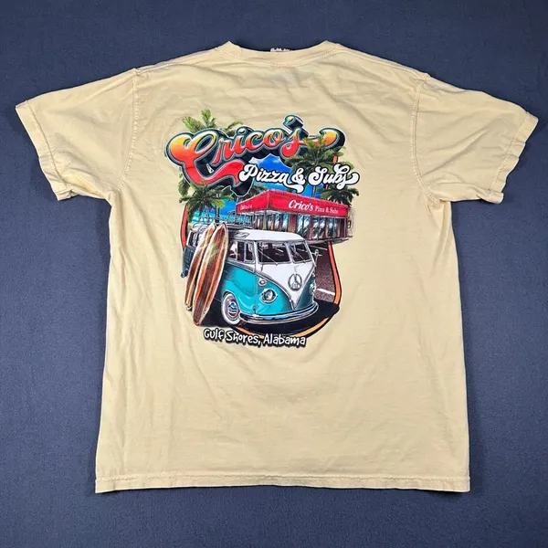 Cricos Pizza & Subs Comfort Colors Unisex Large Yellow‎ Short Sleeve Gulf Shores - Image 6