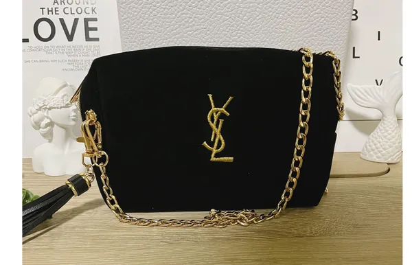 Yves Saint Laurent cosmetic Bag Pouch clutch Crossbody Bag - Image 5