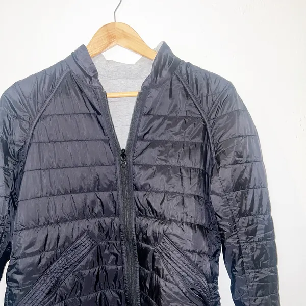 Lululemon puffer reversible black heather gray bomb bomber primaloft jacket - Image 2