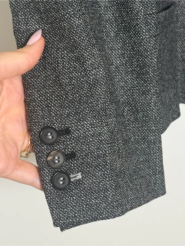Zara 100% WOOL STRUCTURED BLAZER ZW COLLECTION sz 12 - Image 5