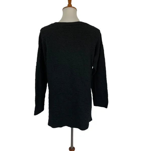 Zara Black Long Sleeve Top Medium Minimalist Workwear Casual Layer Streetwear - Image 4