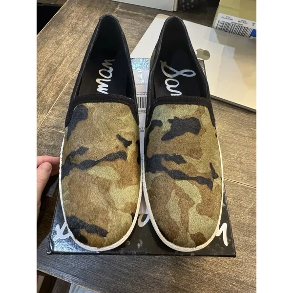 Sam Edelman Becker Camouflage Calf Hair Sneakers Womens Size 8.5 Slip On - Image 2