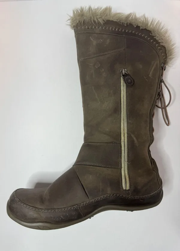Primaloft Gray Distressed Leather Boots Size 8.5 - Image 5