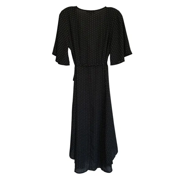 Lulus Farah Black White Triangle Print High Low Wrap‎ Midi Dress S - Image 10