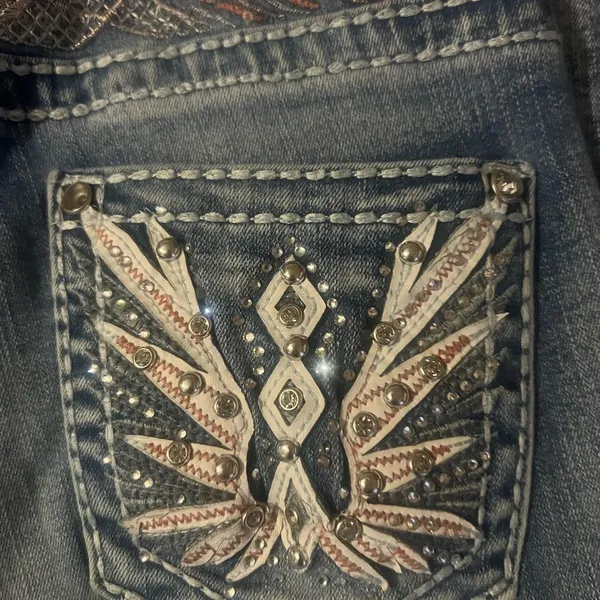 Los Angeles Apparel Embellished Blue Denim‎ Jeans - Image 6
