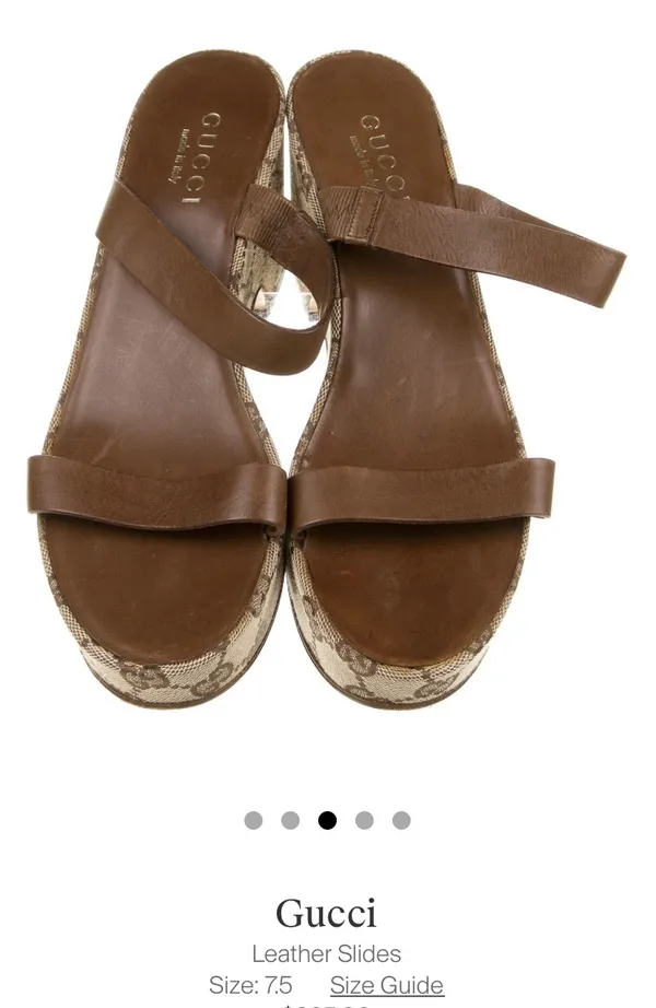 Gucci Slides GG Logo Sandals Wedge - Image 2