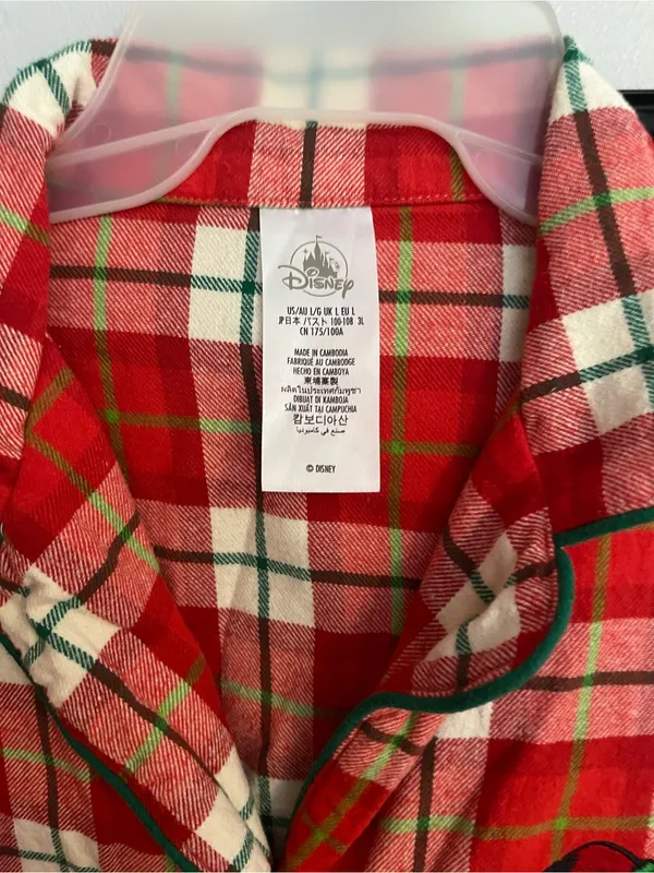 Disney Red Plaid Women's Pajama Set - Image 3