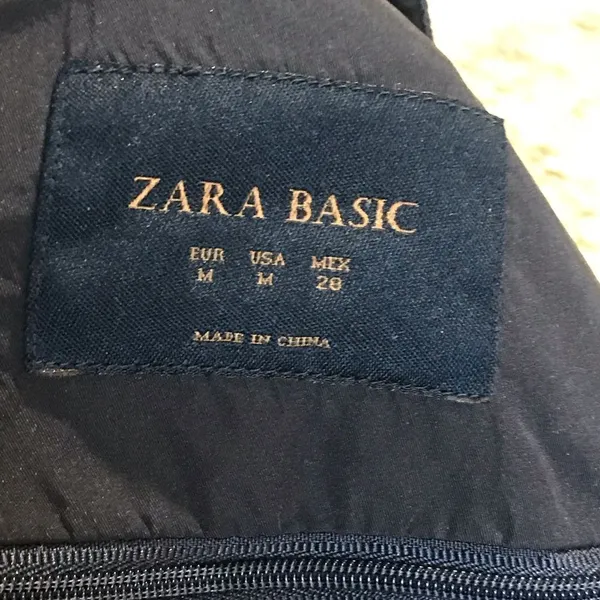 Zara Basic Blue Trench Coat Medium - Image 4